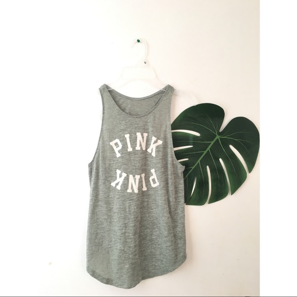 PINK Victoria's Secret Tops - 5/$35💓VS Pink logo tank top razor back PINK Victoria's Secret Tops - 5/$35💓VS Pink logo tank top razor back